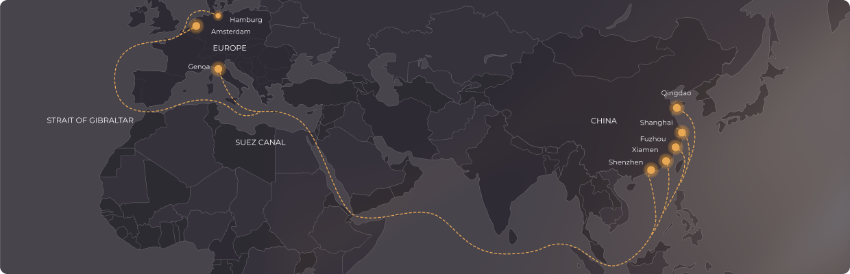Cargo transportation by ships through the Suez Canal